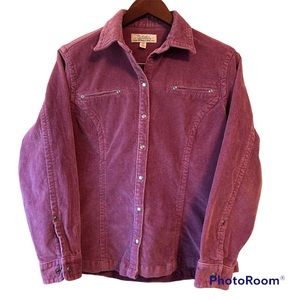 Cabela's Corduroy Plumb Snap Up Shirt Medium